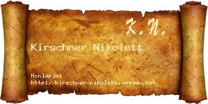 Kirschner Nikolett névjegykártya